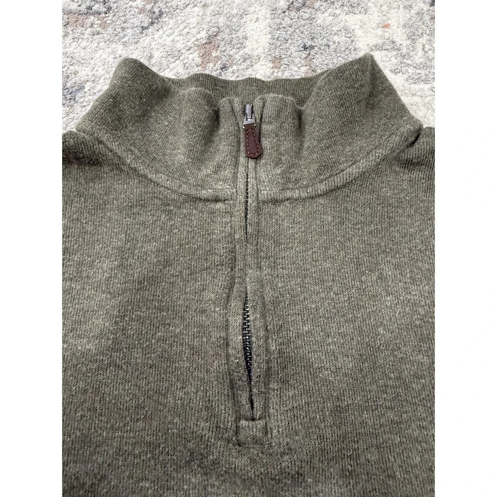 Polo Ralph Lauren Sweater Large Green Estate Rib 1/4 Zip Preppy Academia Golf